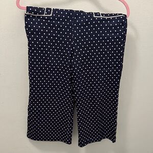 Unique Vintage Navy Polka Dot Capris